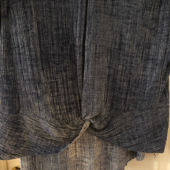 Blue V-neck Dana Buchman Blouse - Picture 3 of 3